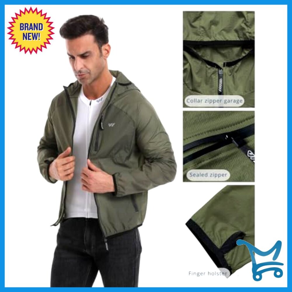 Lightweight Packable Windbreaker Jacket With Hood… - image 5
